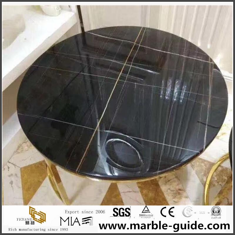 Lauren Black Gold Marble Table Top 2