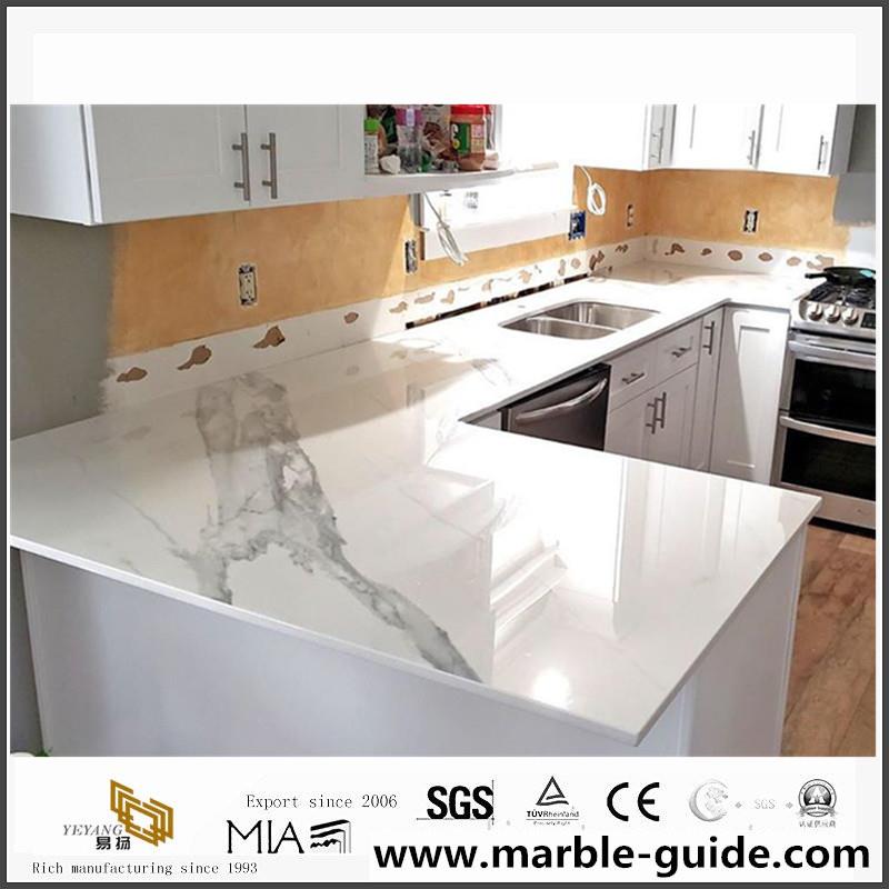 White Calacatta Marble Countertops for Kitchen 1