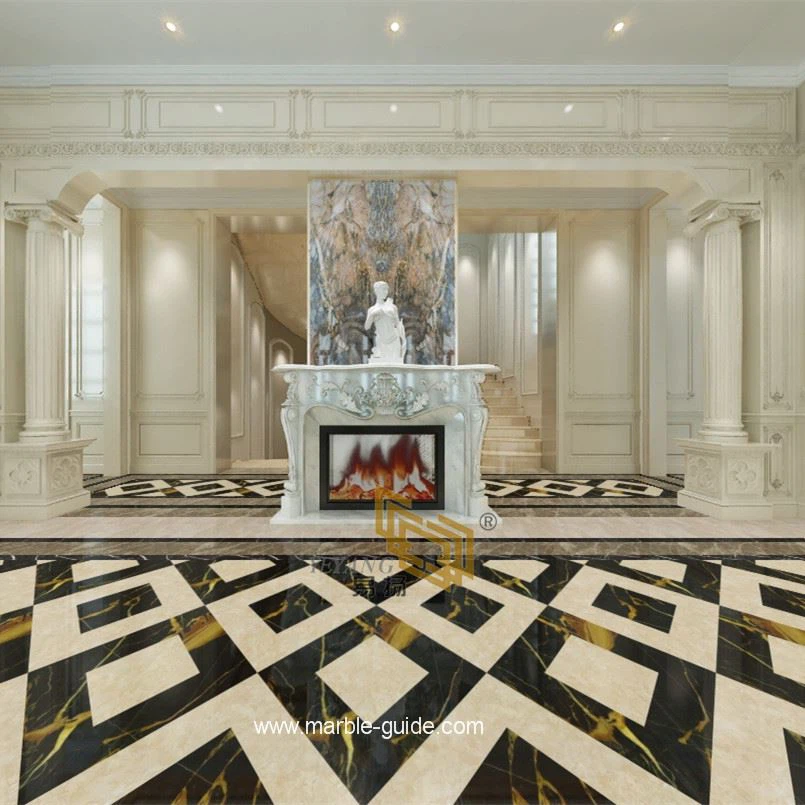 Athen golden portoro marble slab 01