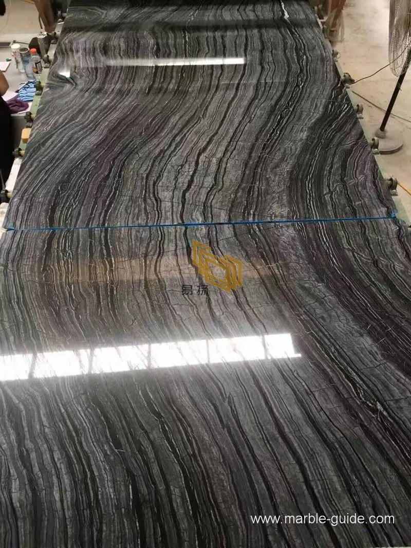 Polished ancient wood grain marble slab 03