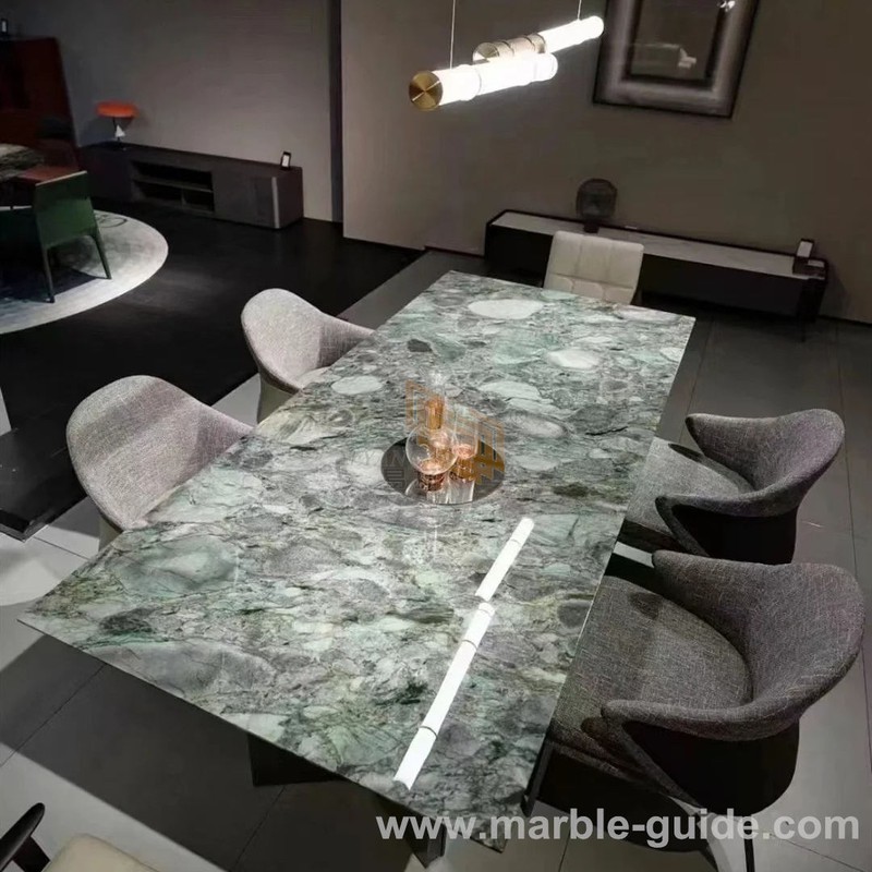 Emerald quartzite green marble for oblong table Emerald quartzite green marble for oblong table