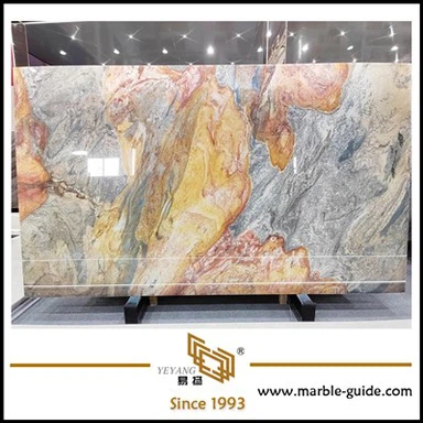 Luxury Dunhuang Impression Marble Multicolor Luxury Stone Wall Slab Wholesale Price