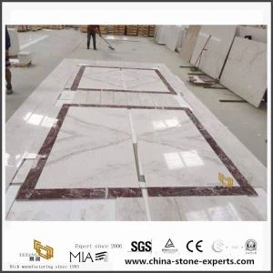 Greece Volakas Civic White Marble Tiles for Bathroom & Kitchen Decoration with Grey Viens