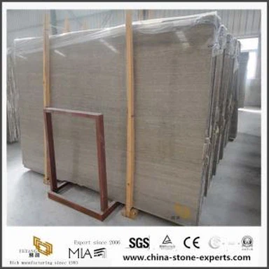 China Coffee Brown Wooden Grey Eramosa Marble Slab for Kitchen Decoration