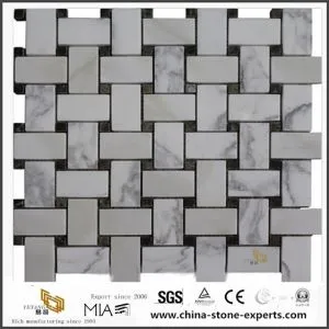 Natural Calacatta White Marble Stone Mosaic Tiles for Bathroom Floor & Wall