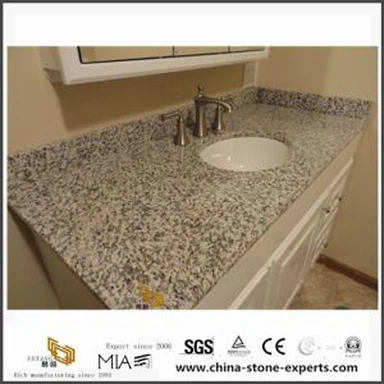 Polished Custom Tiger Skin White Granite Vanity Tops with Sink for Small Bathroom Design