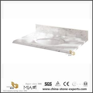 Custom Bianco Cararra White Marble Vanity Tops for Bathroom