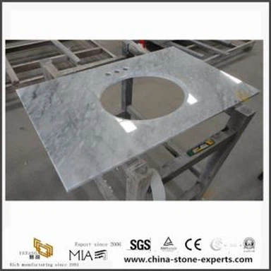 Carrara White Marble Vanity Top for Bathroom Project
