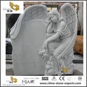 Memorial Cemetery Marble Monument with Angel Engraving from Chinese Monument Company
