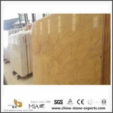 Natural Amarillo Triana Yellow Marble Stone for Bathroom Background and Countertops