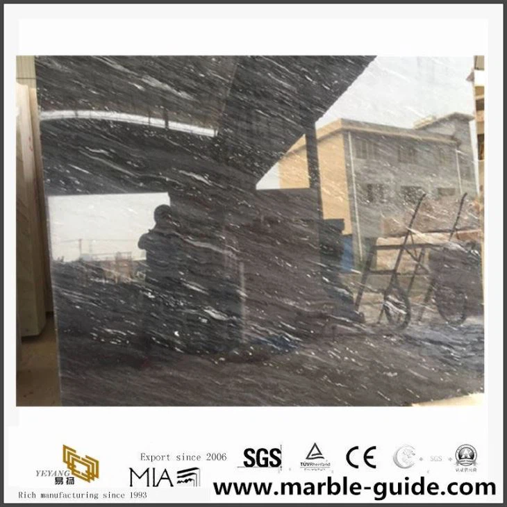 China Cheap Black Snow Marble Slabs for Floor Tiles