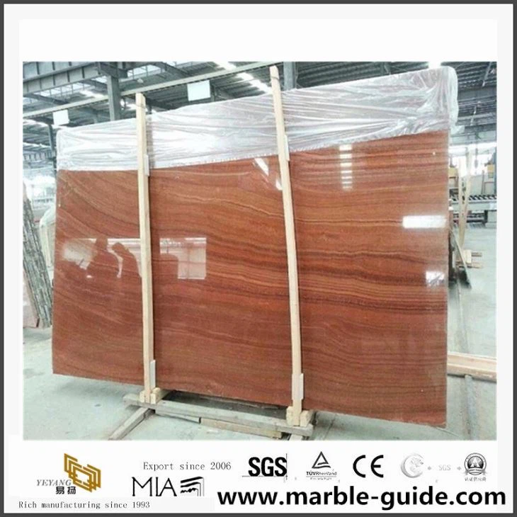 China Cheap Price Red Wood Grain Marble Slabs for Floor Tiles