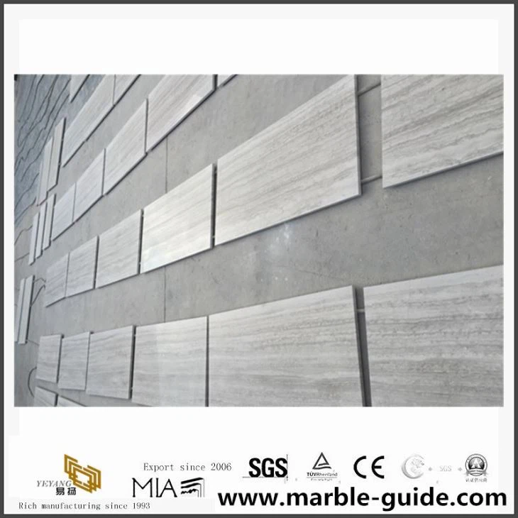 China Wooden White Grain Marble Slab for Floor & Wall Cover