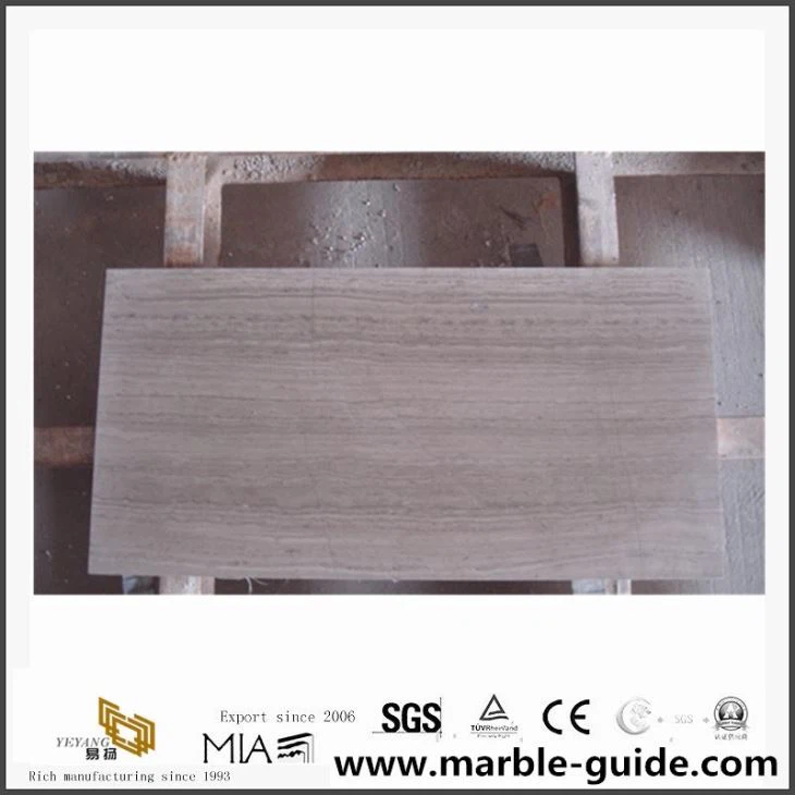 China Wooden White Grain Marble Slab For Floor & Wall Cover
