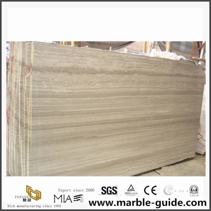 China Wooden White Grain Marble Slab For Floor & Wall Cover