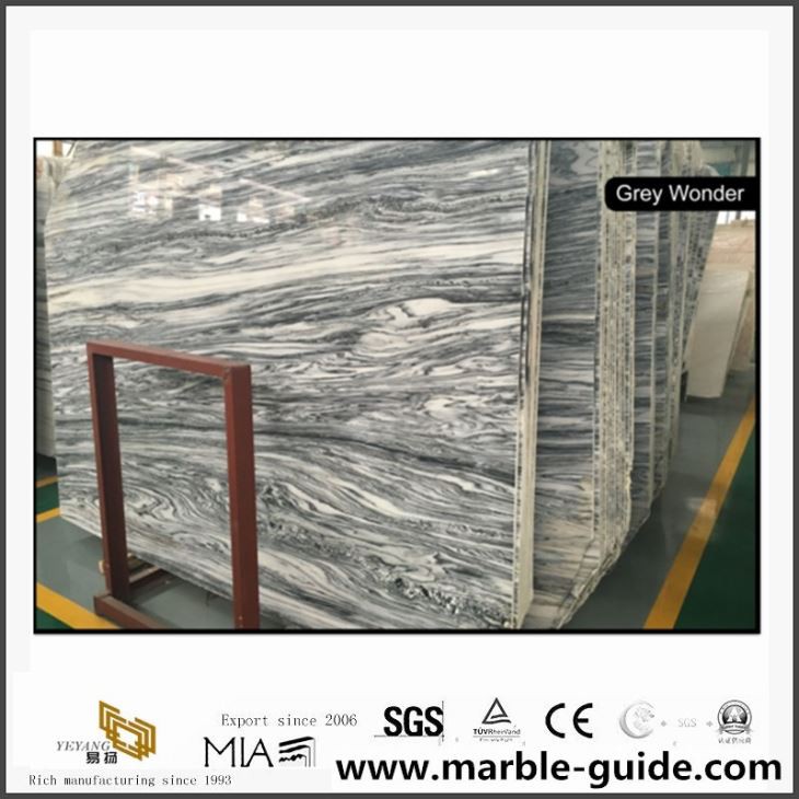 Chinese Grey Marble/ Grey Wonder Marble Slabs From Brands Factory