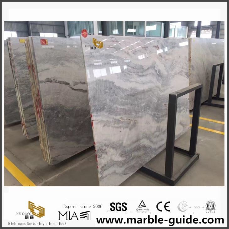 Vermont Grey Marble Slabs for Hotel Flooring Tile Design