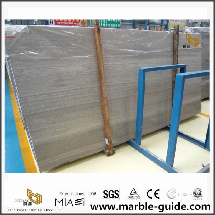 New Polished Gray Wood Marble Slabs for Hotel Bathroom Flooring Tiles Depot