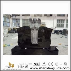 Black Marble Angel Monuments Headstones with Best Price
