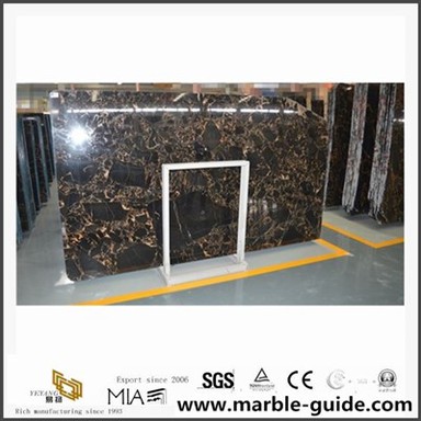China Athen Portoro Marble Slab for Floor Tiles Building Material