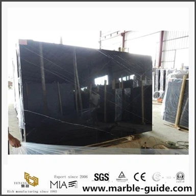 China Black Nero Marquina Marble Slabs for Building Tiles