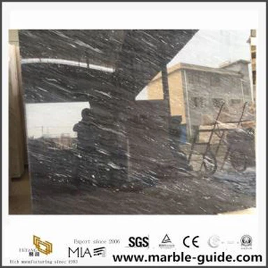 China Cheap Black Snow Marble Slabs for Floor Tiles