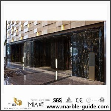 China Low Price Black Portoro Gold Stone Marble for Kitchen Wall Decoration