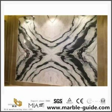 Natural Panda White Marble Polished Suit for Slabs, Floor Covering