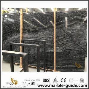 Chinese Black Antique Vein Wood Marble Slab for Bathroom Floor Tiles