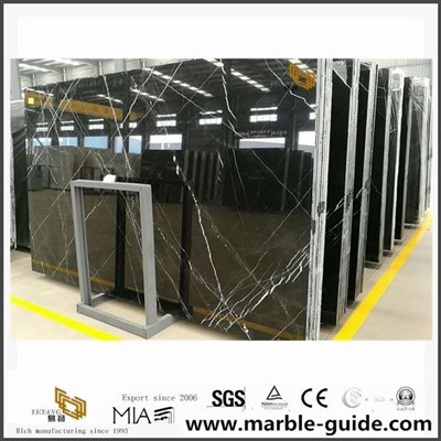 Nero Marquina Black Marble Slab for Bathroom Floor Mosaic Tile Decoration