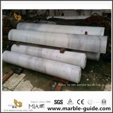 Guangxi White Marble Column for Outdoor Decoration From China Stone Factory