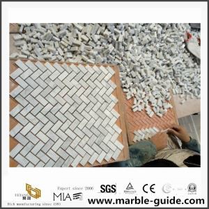Popular Marble Stone White Mosaic Wall Tile for Bathroom From China