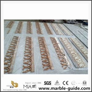Red and White Marble Waterjet Tiles for Floor Decoration