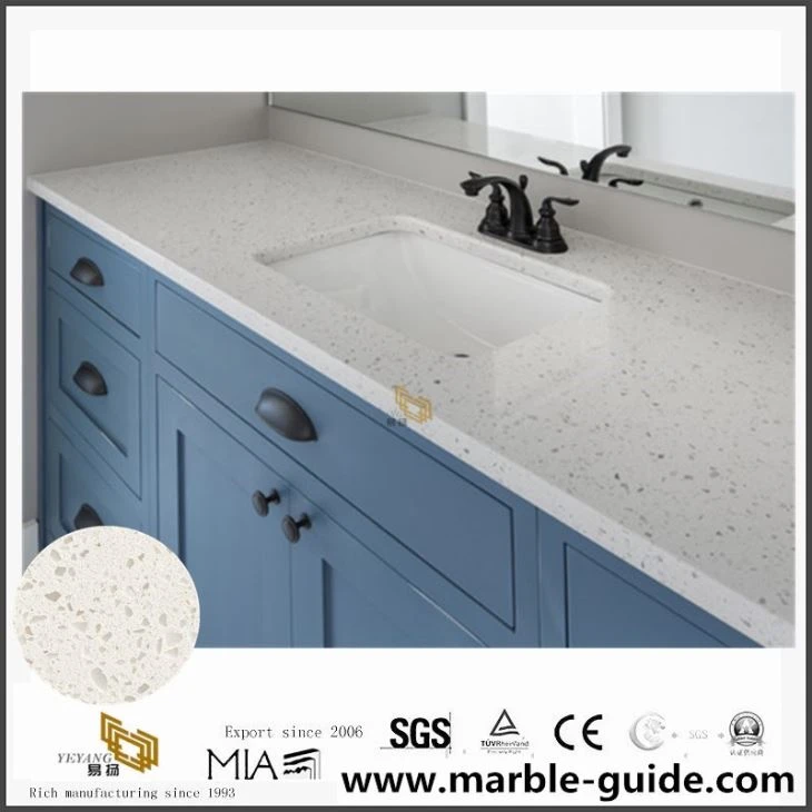 Prefab 72x36 Inch Quartz Countertops With Iced White