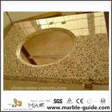 Chrysanthemum Yellow Granite Vanity Tops for Bathroom