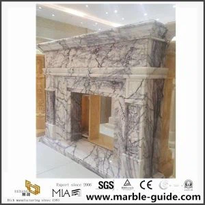 Milas Lilac Marble Fireplace for Indoor Decor