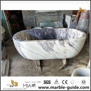 New Desgin Lilac Marble Bathtub for Bathroom