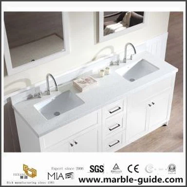Prefab 36 Inch White Quartz Vanity Tops