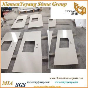 White Quartz Kitchen Countetops and Vanities