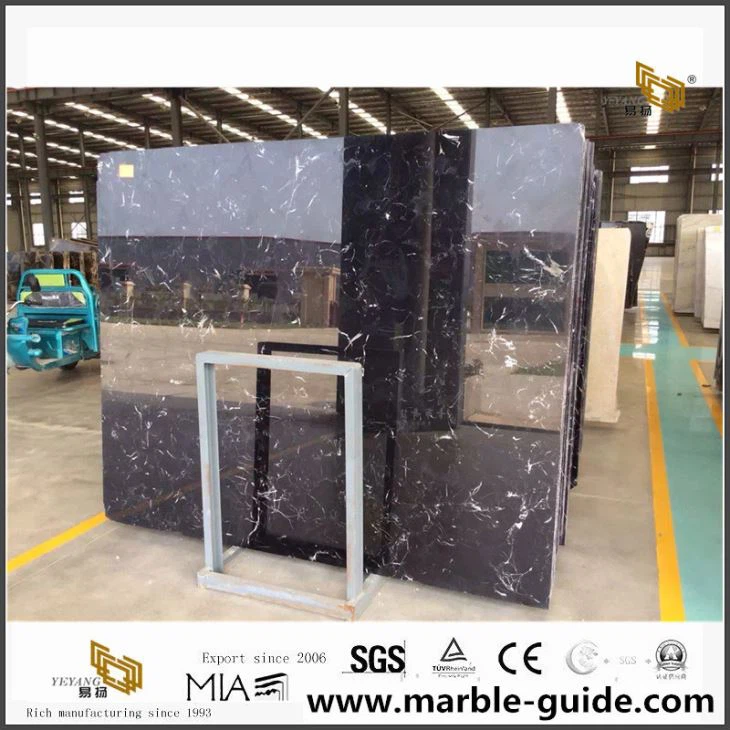 Black Ice Flower Marble Slabs