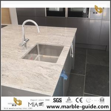 Stylish River White Granite Kitchen Countertop