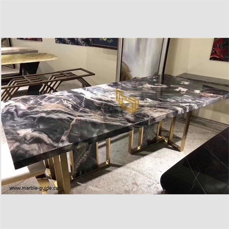 Phantom Black Marble Top Dining Table
