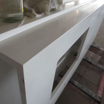 Pure White Quartz Countertops Bathroom YQ-2802