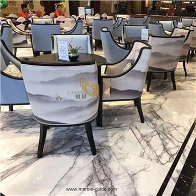 Polished Lilac White Marble Tile For Flooring