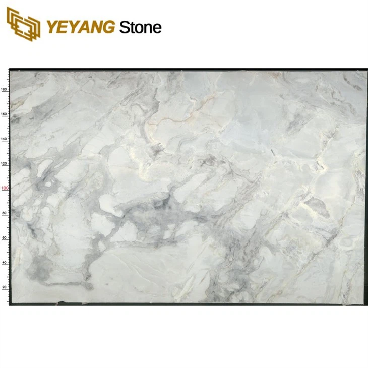 Luxury Stone Picasso White Quartzite Slabs Factory Long Supply